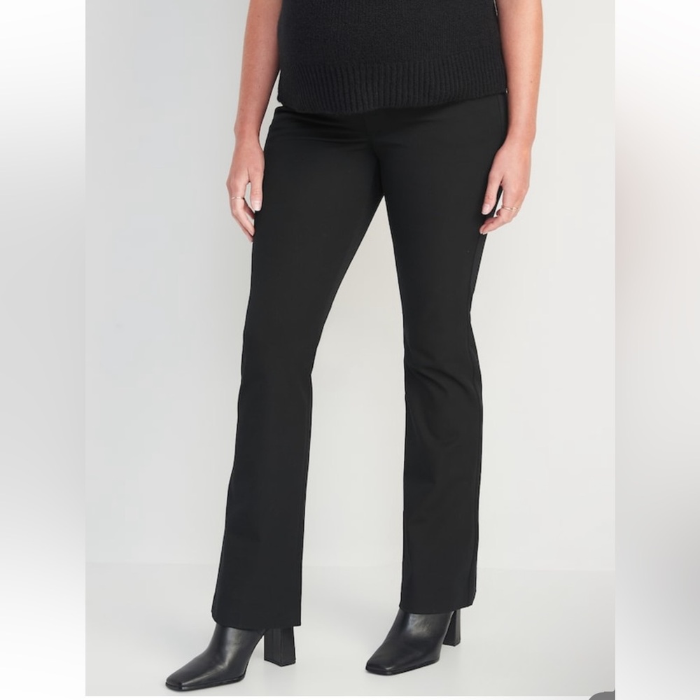 Maternity Full Panel Pixie Flare Pants NWT - image 1